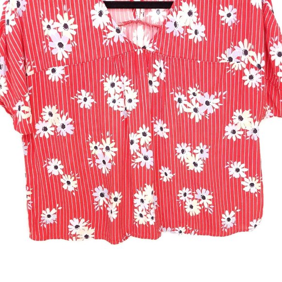 Madewell Rhyme Top in Daisy Society Blouse Size XS Flowy Drape Style Oversized - Picture 6 of 13